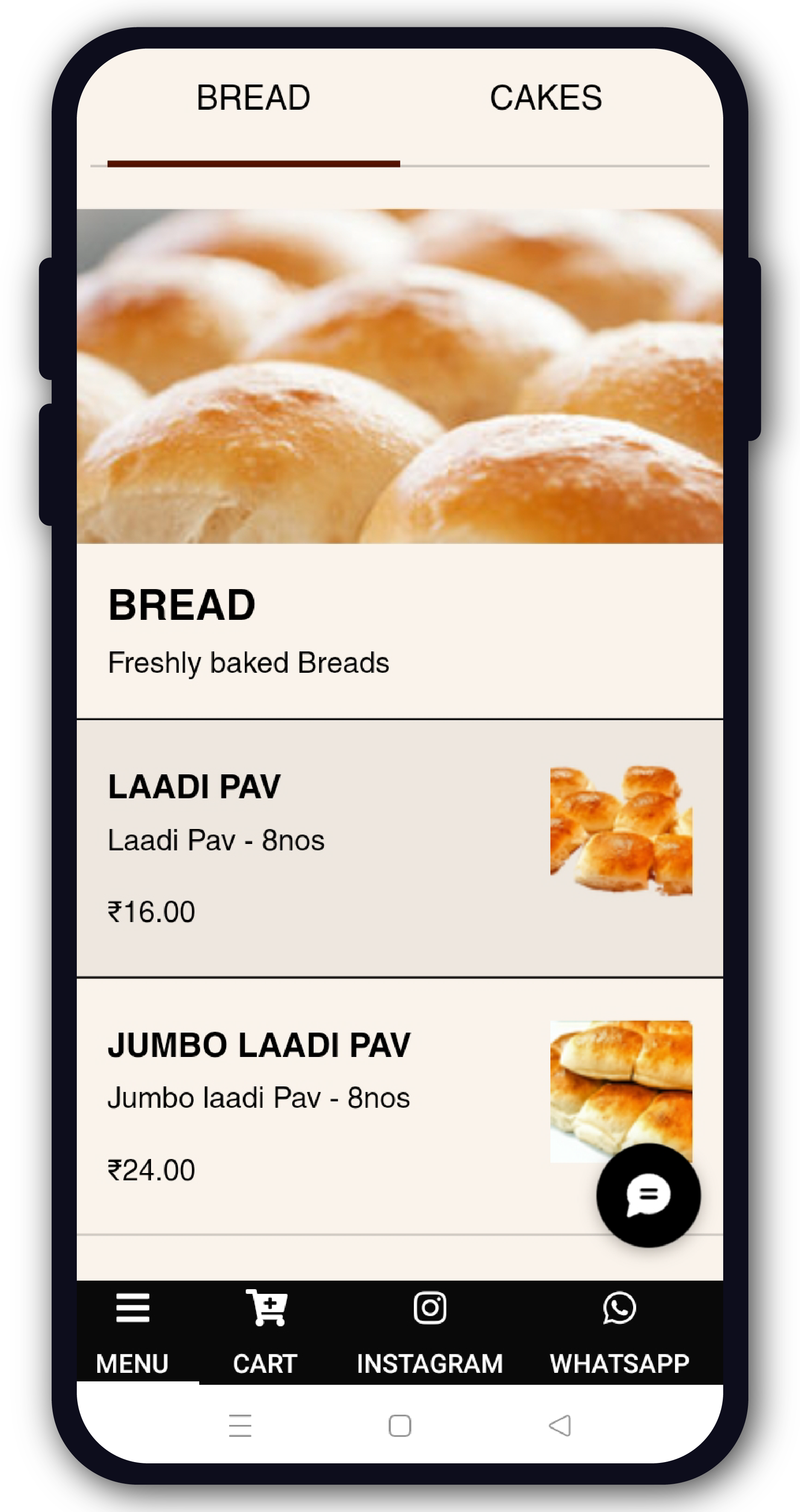 Menu Bread